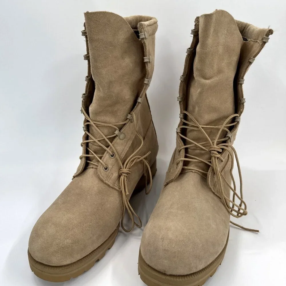 Military Army Boots Tan Mens Size 13 O8D-1042 Combat Vibram Suede NWOT